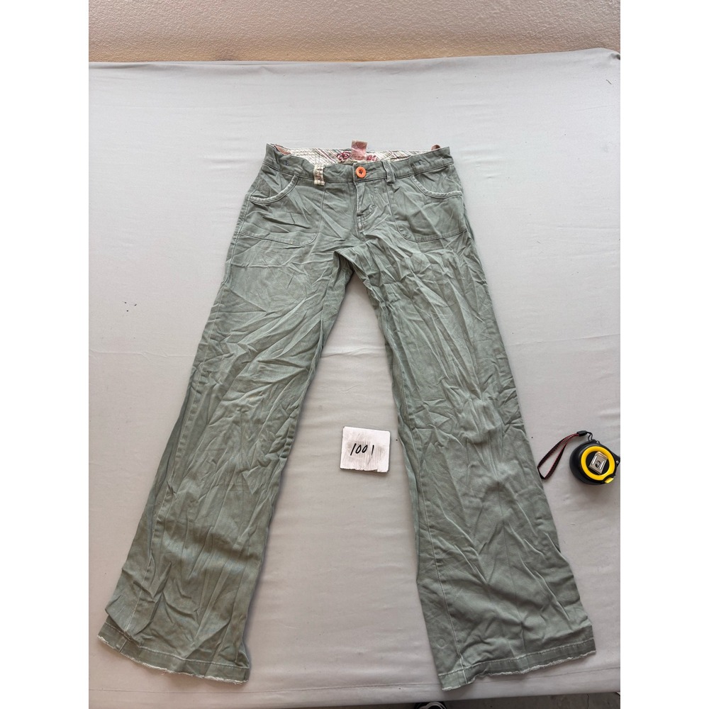 Princy by Jessica Simpson Sage Green Flare Leg Pants Y2K Low Rise Size 7